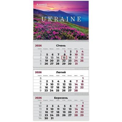 Календар настінний квартальний 2026 р.,3 пр. UA 2 Календар настінний квартальний 2026 р.,3 пр. UA 2