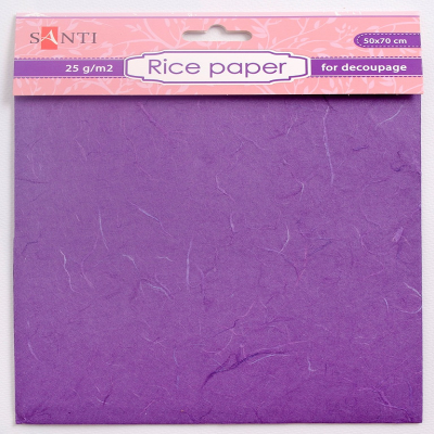 Рисовий папір для декупажу"SANTI" 50х70см, 1 аркуш фіолетовий 952719 (1/6) Рисовий папір для декупажу"SANTI" 50х70см, 1 аркуш фіолетовий 952719 (1/6)
