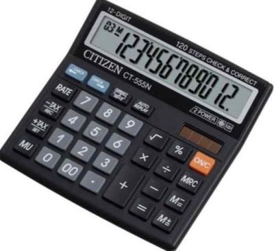 26 Калькулятор Citizen CT-555 N , бухгалтерский с коррекцией, 12 г.