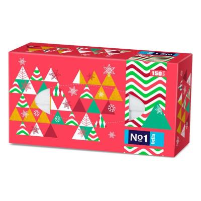 АА! Хустинки паперові унiверсальні, двошарові. (150 шт. різдвяні, кольорові)