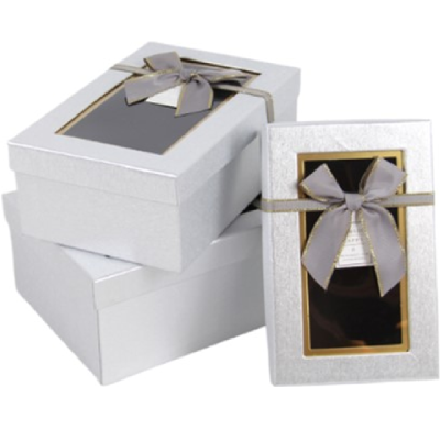 Подарункові коробки UFO 1037K-315 SILVER №2 21x14x8 см