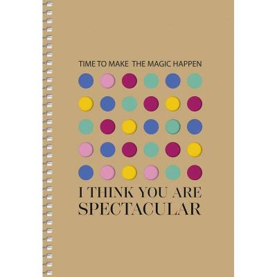 Зошит для записів, спiраль, А5/96арк., у клітинку, кремовий блок, 70г/м2, крафт, лаз. висічка, Student