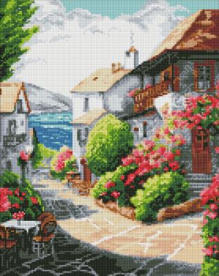 Набір з алмазною мозаїкою "Місто біля моря" 40х50см