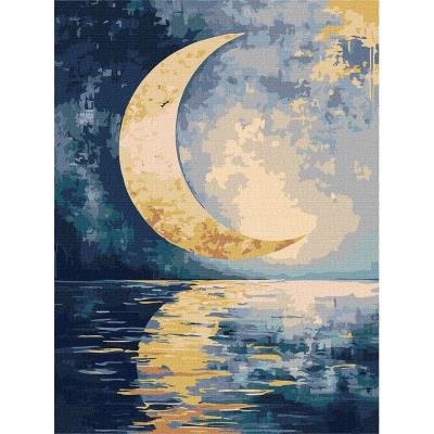 Набір для розпису по номерах "Відбиток місяця з фарбами металік extra" 30х40см Набір для розпису по номерах "Відбиток місяця з фарбами металік extra" 30х40см