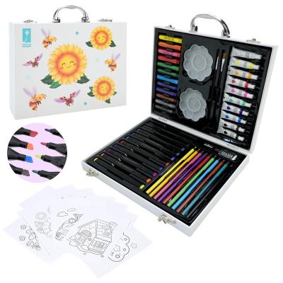 Набір для творчого малювання арт. PL-725-35 (20шт) 48 предмета, крейда, акварельні фарби, кольорові олівці, 18 аркушів розмальовок, валіза 30*5*24 см Набір для творчого малювання арт. PL-725-35 (20шт) 48 предмета, крейда, акварельні фарби, кольорові олівці, 18 аркушів розмальовок, валіза 30*5*24 см