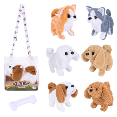 М'яка інтерактивна арт. K7850/51/52/53/54/55 (96шт/2) собачка в сумці 6 мікс