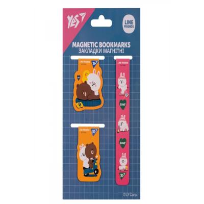 Закладки магнітні Yes "Line Friends", 3 шт
