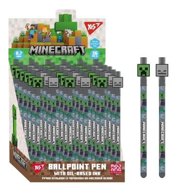Ручка кулькова масляна Yes "Minecraft", 0,7 мм, синя