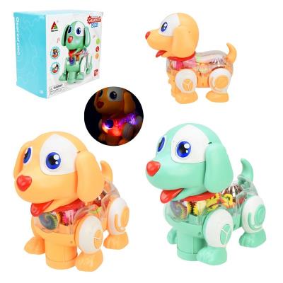 Муз.собака арт.FW-2068A (60шт/2)прозорий корпус,кольорові внутрішні деталі,2 кольори мікс,звук,світло