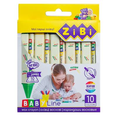 Олівці воскові JUMBO, 10 кольорів, трикутні, BABY Line Олівці воскові JUMBO, 10 кольорів, трикутні, BABY Line