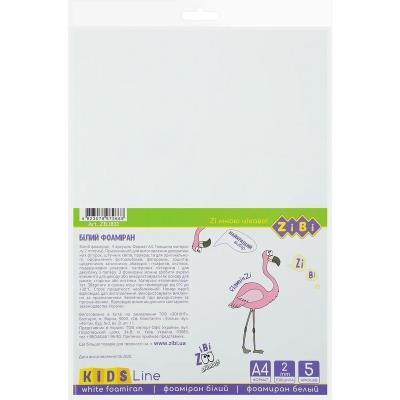 Фоаміран білий, А4, 5 л., 2 мм, KIDS Line Фоаміран білий, А4, 5 л., 2 мм, KIDS Line