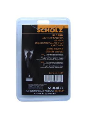 Бэдж подвесной,вертик..,РVC, 250 мкм, 90х55мм,4344, Scholz