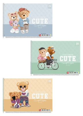 Альбом для малювання, спiраль, 20арк., 120г/м2, глiтер, Школярик