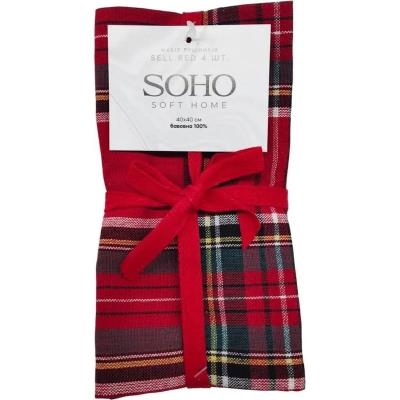 Кухонний текстиль SOHO Наб. руш. 40*40см бавовна 100% Sell Red 4 шт. (BS 45541S/1)