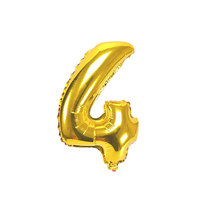 Кульки повітряні, фольговані, золото, 40", цифри, 4, Імп. (10/2000) Кульки повітряні, фольговані, золото, 40", цифри, 4, Імп. (10/2000)