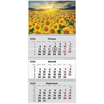 Календар настінний квартальний 2026 р.,3 пр. UA 1 Календар настінний квартальний 2026 р.,3 пр. UA 1