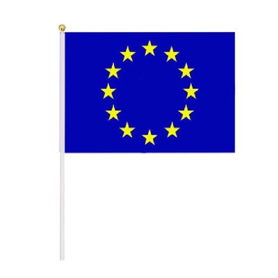 Флажок Евросоюза 14'5*23см полиэстер, на палочке 