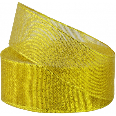 Стрічка парча 2,5см*22м, колір золотистий Стрічка парча 2,5см*22м, колір золотистий