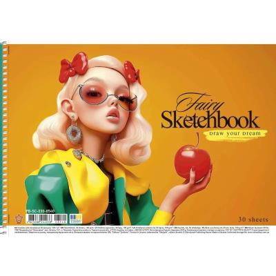 Альбом для малювання, спiраль, 30арк., 100г/м2, УФ-лак, Star