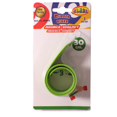 Лінійка - браслет, 30см, пластик, зел.кол., 9029-04, CLASS (1/12/288) Лінійка - браслет, 30см, пластик, зел.кол., 9029-04, CLASS (1/12/288)