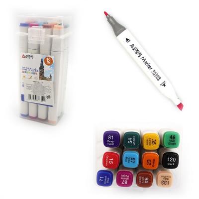 M6138-12 Набір двостор. скетчмаркерів Aodemei, квадратн. корп., 12шт.,PP BOXетик