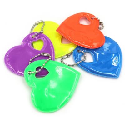 2822-2022-14 Брелки світловідбив "Серце" 6*5,5см, 4кол, 100PCS без/этик