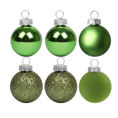 Набір новорічних куль Yes! Fun пластик 8см, 6 штук у тубусі, світло-зелений