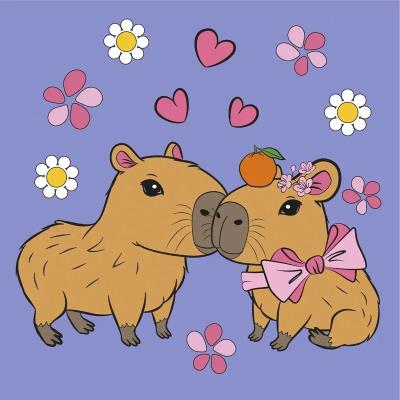 Картина за номерами SANTI "Капібари in Love", 25*25см