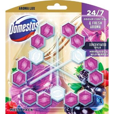 Domestos блок трио д/очищ Арома люкс свежесть гибискуса и лес. ягод 3х55г