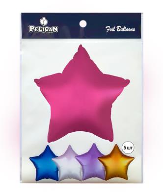 Кулька фольг. Pelican 18', ЗІРКА САТИН БОРДОВА 45 см, (ціна за упак/5шт) Кулька фольг. Pelican 18', ЗІРКА САТИН БОРДОВА 45 см, (ціна за упак/5шт)
