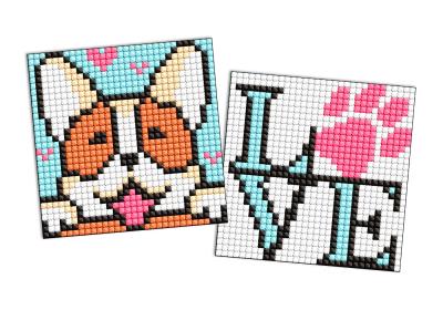 Набір з алмазною мозаїкою на самоклеючій основі для дітей "Милий песик" 9x9см