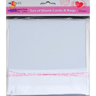 Набір білих текстурованих заготовок для листівок Santi, 15 см*15 см, 250 г/м², 5 шт. Набір білих текстурованих заготовок для листівок Santi, 15 см*15 см, 250 г/м², 5 шт.