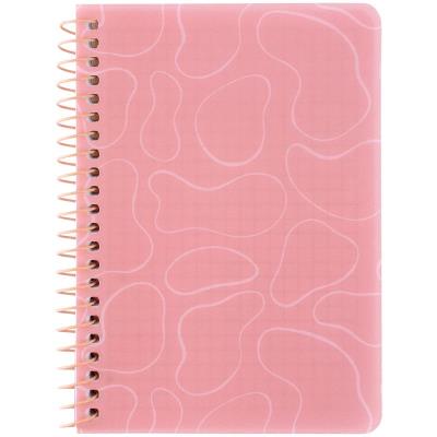 Блокнот на спіралі пласт. обкл., B6, 80 арк.,кл., рожевий Блокнот на спіралі пласт. обкл., B6, 80 арк.,кл., рожевий