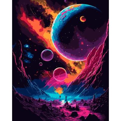 Картина за номерами SANTI "Фантазійний космос", 40*50см, LED підсвітка