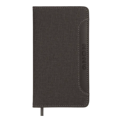 Щотижневик датов. 2026 кишеньк. LIGA, 85*153, чорний, штуч. шкіра/поролон