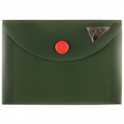 Папка-конверт Yes A7 на кнопці "Fusion" темно-зелена