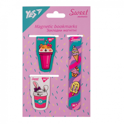 Закладки магнітні Yes "Sweet Cream", 3 шт