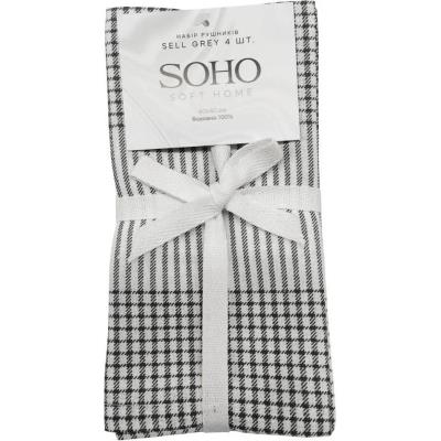 Кухонний текстиль SOHO Наб. руш. 40*40см бавовна 100% Sell Grey 4 шт. (BS 45564S/1)