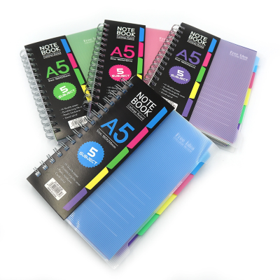 8535-A5 Зошит на спіралі "Смугастий" клітина, A5 P120 70G роздільник 1шт/єтік