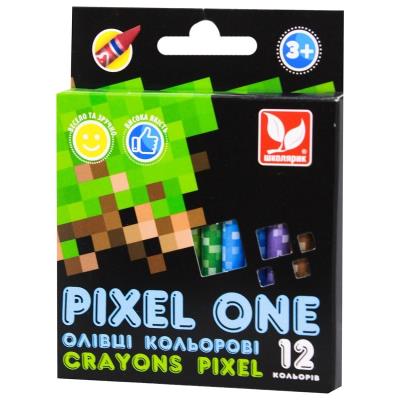 Олівці кольорові Crayons Pixel One 12 кольорів Олівці кольорові Crayons Pixel One 12 кольорів