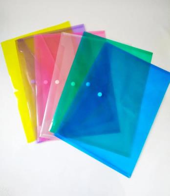 Папка-конверт Knopka, А4 прозора на кнопцi , фактура "глянець",блакитна