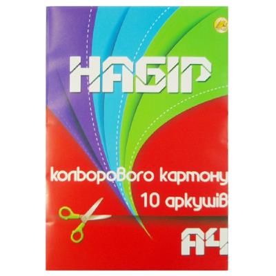 Картон кольоровий Тетрада, А4, 10 аркушів, 1/25 (25)