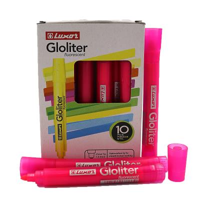 Текстовиділювач флуорисцентний "Luxor""Gloliter" 1*3.5 мм, рожевий, 4134Т