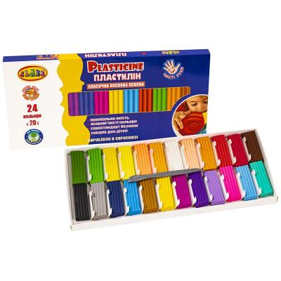 пластилін "Чисті руки MAXI" 24кол.*20гр, ECO, 7661С, CLASS