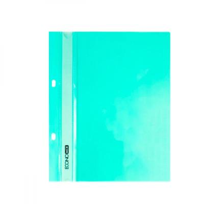 Папка-швидкозшивач А5 Economix з перфорацією, фактура "глянець", блакитна