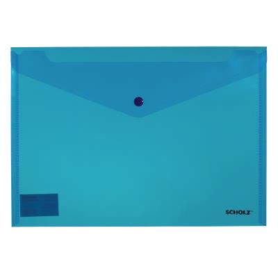 Папка на кнопке,проз.,А4,РР 180мкн,синяя.,03500,SOZ