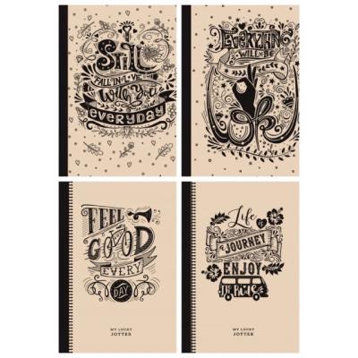 Блокнот, 70г, 7БЦ, 165х238 мм, 80 аркушів, клітинка, КРАФТ, Пантон чорний диз.18382-18389