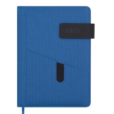 Щоденник датов. 2026 GALAXY, A5, синій, штуч. шкіра/поролон