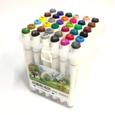 Набір скетч маркер трикутні двостор. скош / круглий тонкийTY 36шт. пластик контейн. TK83010-36 Набір скетч маркер трикутні двостор. скош / круглий тонкийTY 36шт. пластик контейн. TK83010-36