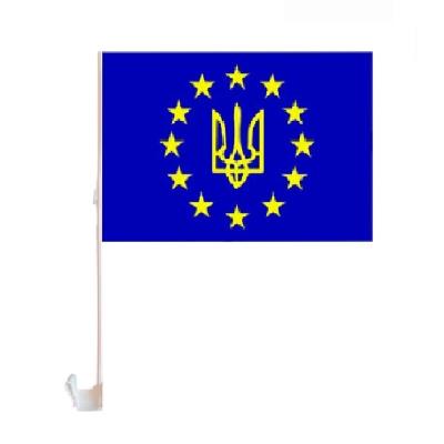 Прапор на бокове скло авто "ЄВРОСОЮЗ+ тризуб" 30см*45см (10/400) Прапор на бокове скло авто "ЄВРОСОЮЗ+ тризуб" 30см*45см (10/400)